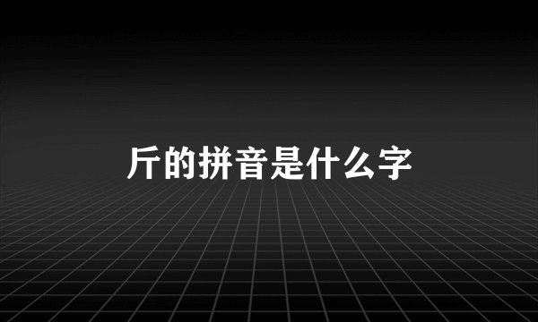 斤的拼音是什么字