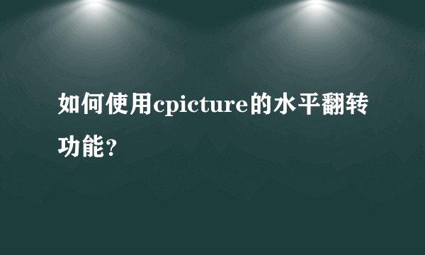 如何使用cpicture的水平翻转功能？