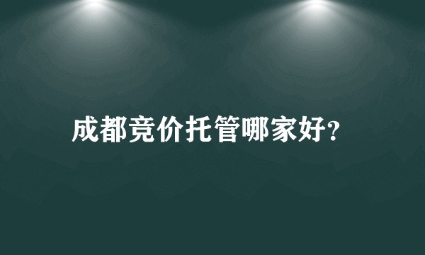 成都竞价托管哪家好？