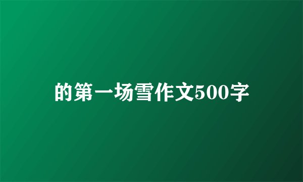 的第一场雪作文500字