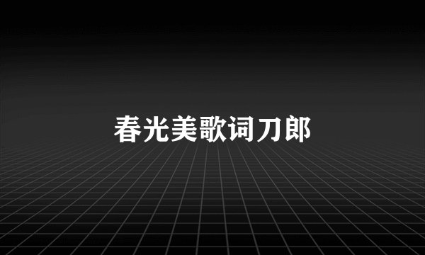 春光美歌词刀郎
