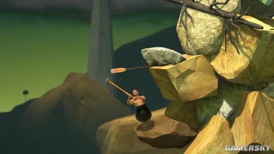 《和班尼特福迪一起攻克难关(Getting Over It with Bennett Foddy)》这款游戏难度太变态 韩国主播都快被虐哭了