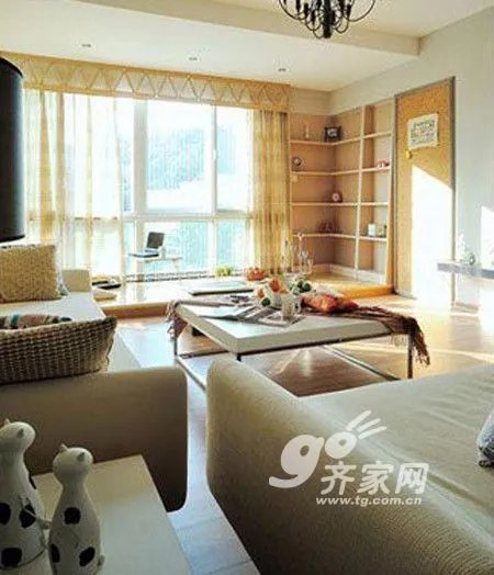 蓝白涂料改装二手房 97平清新可爱地中海家