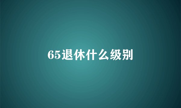 65退休什么级别