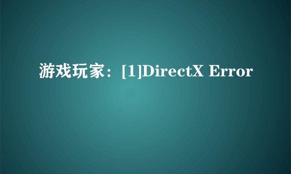 游戏玩家：[1]DirectX Error