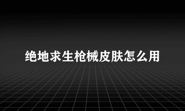绝地求生枪械皮肤怎么用