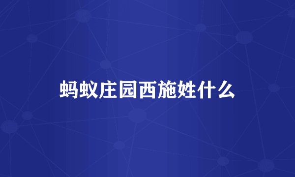 蚂蚁庄园西施姓什么