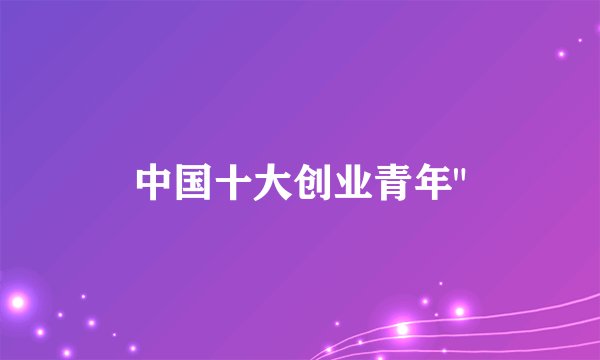 中国十大创业青年