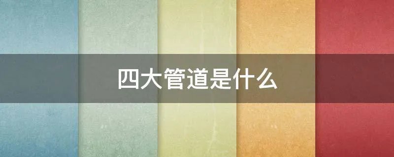 四大管道是什么