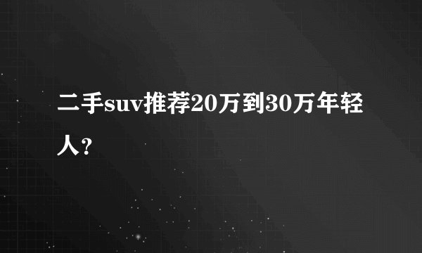 二手suv推荐20万到30万年轻人？