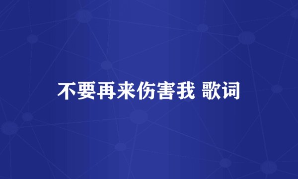 不要再来伤害我 歌词