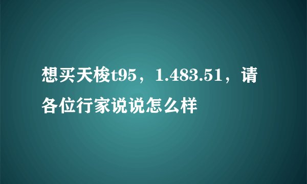 想买天梭t95，1.483.51，请各位行家说说怎么样
