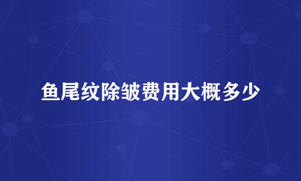 鱼尾纹除皱费用大概多少