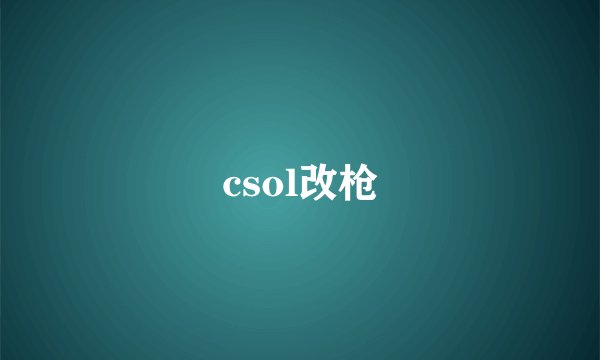 csol改枪