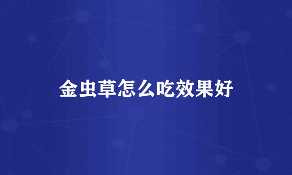 金虫草怎么吃效果好