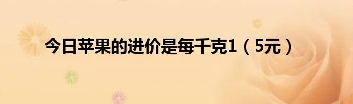 今日苹果的进价是每千克1（5元）