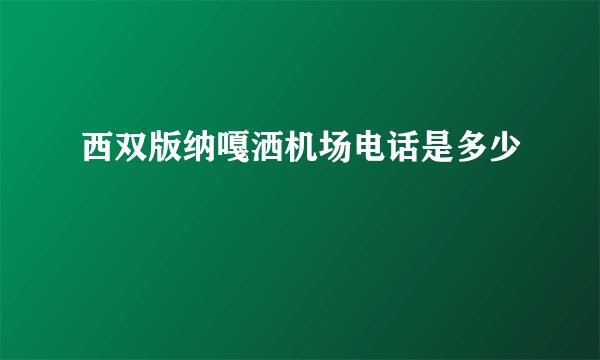 西双版纳嘎洒机场电话是多少