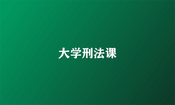 大学刑法课