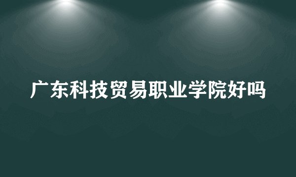 广东科技贸易职业学院好吗