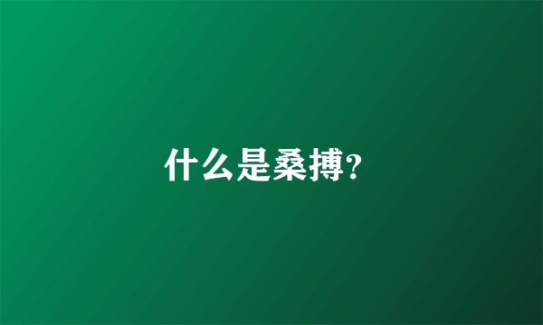 什么是桑搏？