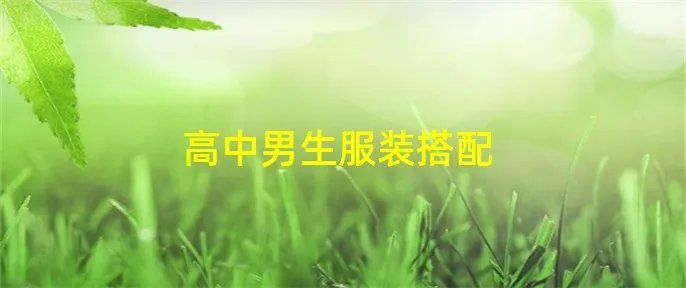 高中男生服装搭配