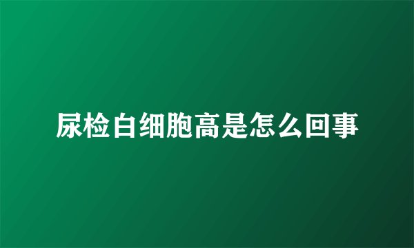 尿检白细胞高是怎么回事
