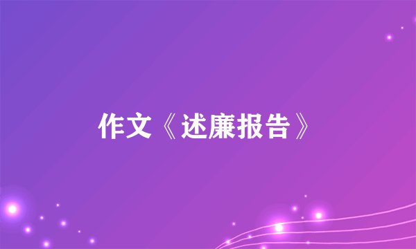作文《述廉报告》