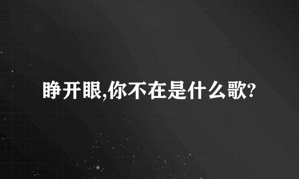 睁开眼,你不在是什么歌?