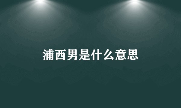 浦西男是什么意思