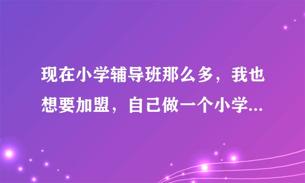 现在小学辅导班那么多，我也想要加盟，自己做一个小学教育辅导班，请问需要什么条件？