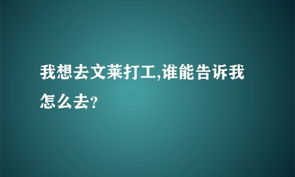 我想去文莱打工,谁能告诉我怎么去？