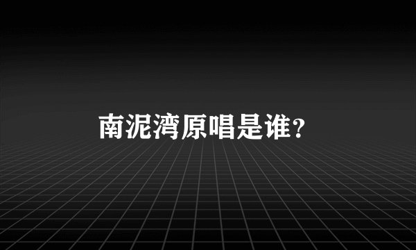 南泥湾原唱是谁？
