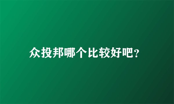 众投邦哪个比较好吧？