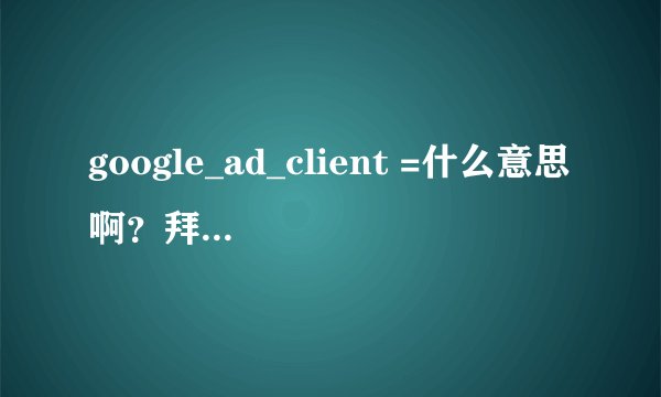 google_ad_client =什么意思啊？拜托帮忙解释下