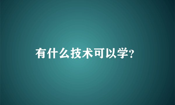 有什么技术可以学？