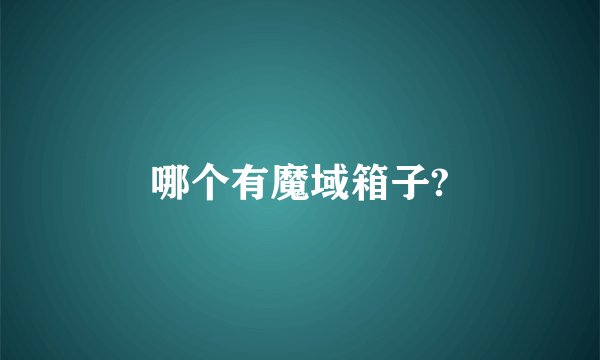哪个有魔域箱子?