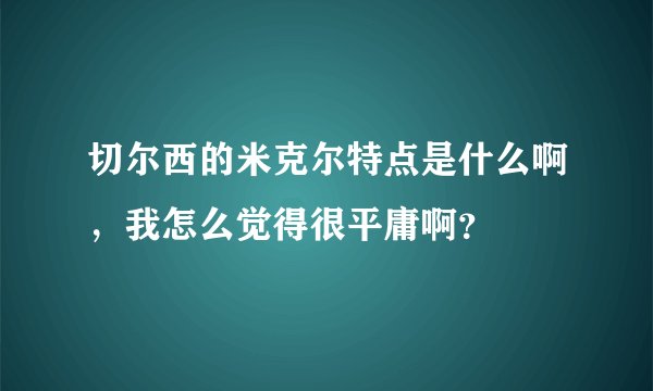切尔西的米克尔特点是什么啊，我怎么觉得很平庸啊？