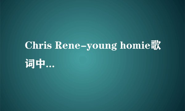Chris Rene-young homie歌词中文翻译 谢谢