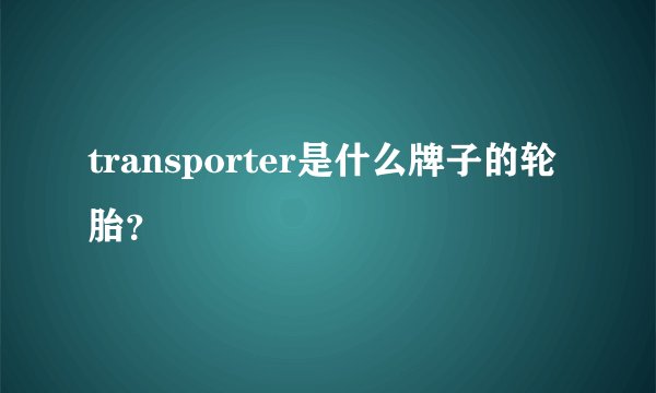 transporter是什么牌子的轮胎？