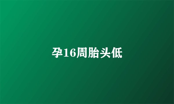 孕16周胎头低