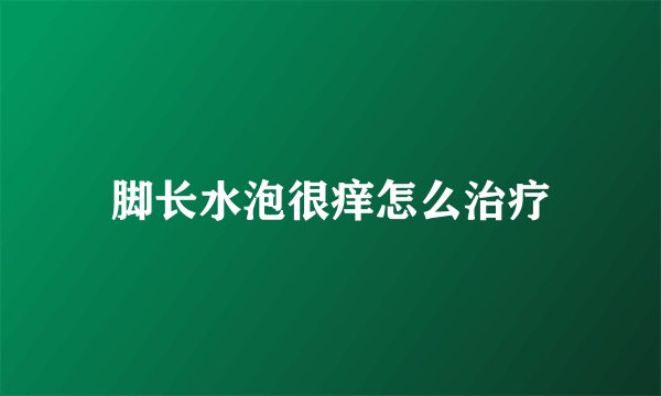 脚长水泡很痒怎么治疗