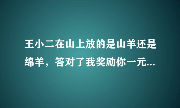 王小二在山上放的是山羊还是绵羊，答对了我奖励你一元红包，打错了你发我一元，君子游戏，愿赌服输！