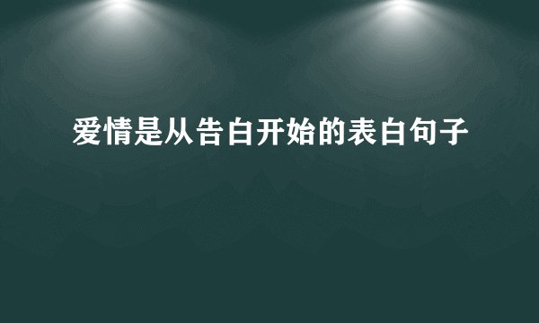 爱情是从告白开始的表白句子