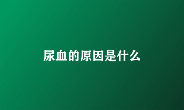 尿血的原因是什么