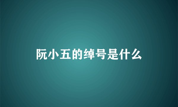 阮小五的绰号是什么