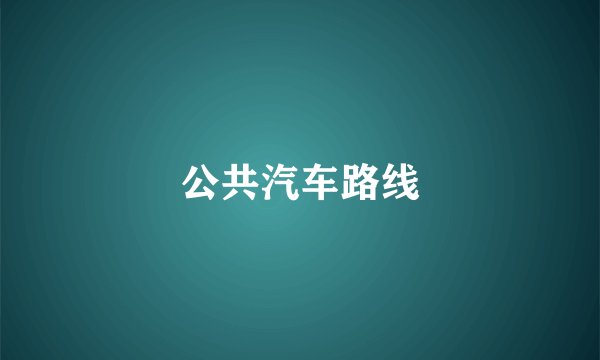 公共汽车路线