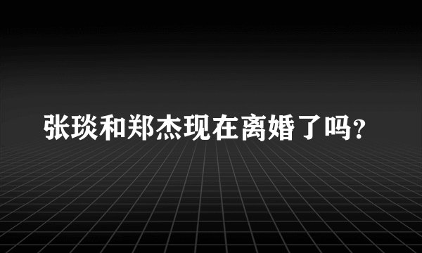 张琰和郑杰现在离婚了吗？