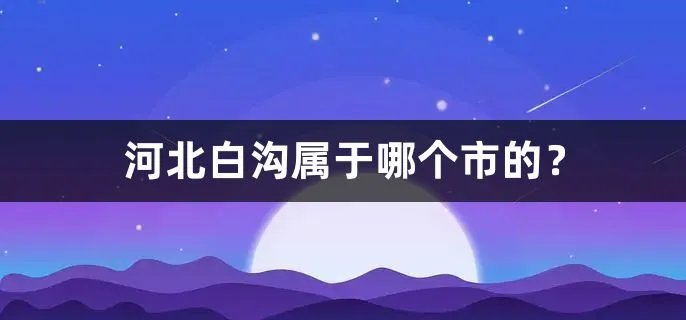 河北白沟属于哪个市的？