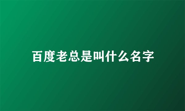 百度老总是叫什么名字