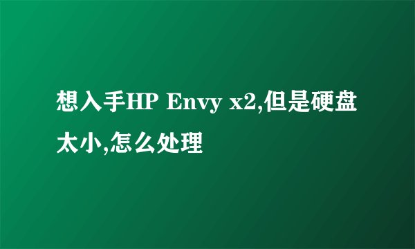 想入手HP Envy x2,但是硬盘太小,怎么处理